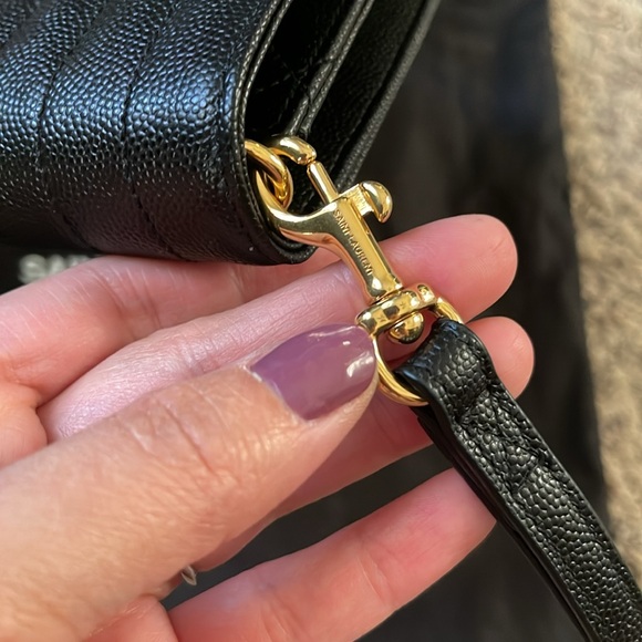 Saint Laurent Envelope Flap Pouch in Mix Matelassé Shiny Grained Leather - Picture 12 of 13